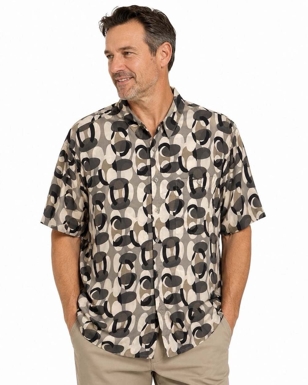 Patrick James VTG Signature Collection Men’s XL 100% Rayon Abstract Print Shirt